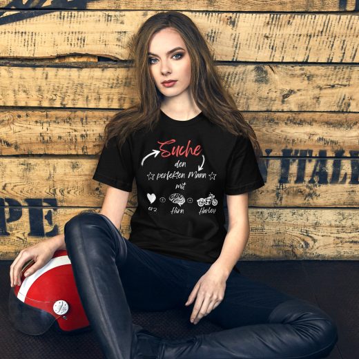 Suche den perfekten Mann Unisex-T-Shirt dunkel