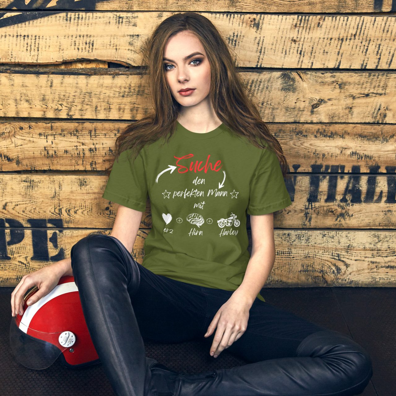 Suche den perfekten Mann Unisex-T-Shirt dunkel – Bild 3