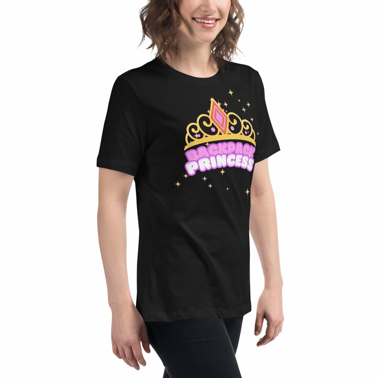 Lockeres Damen-T-Shirt Backpack Princess V2 – Bild 2