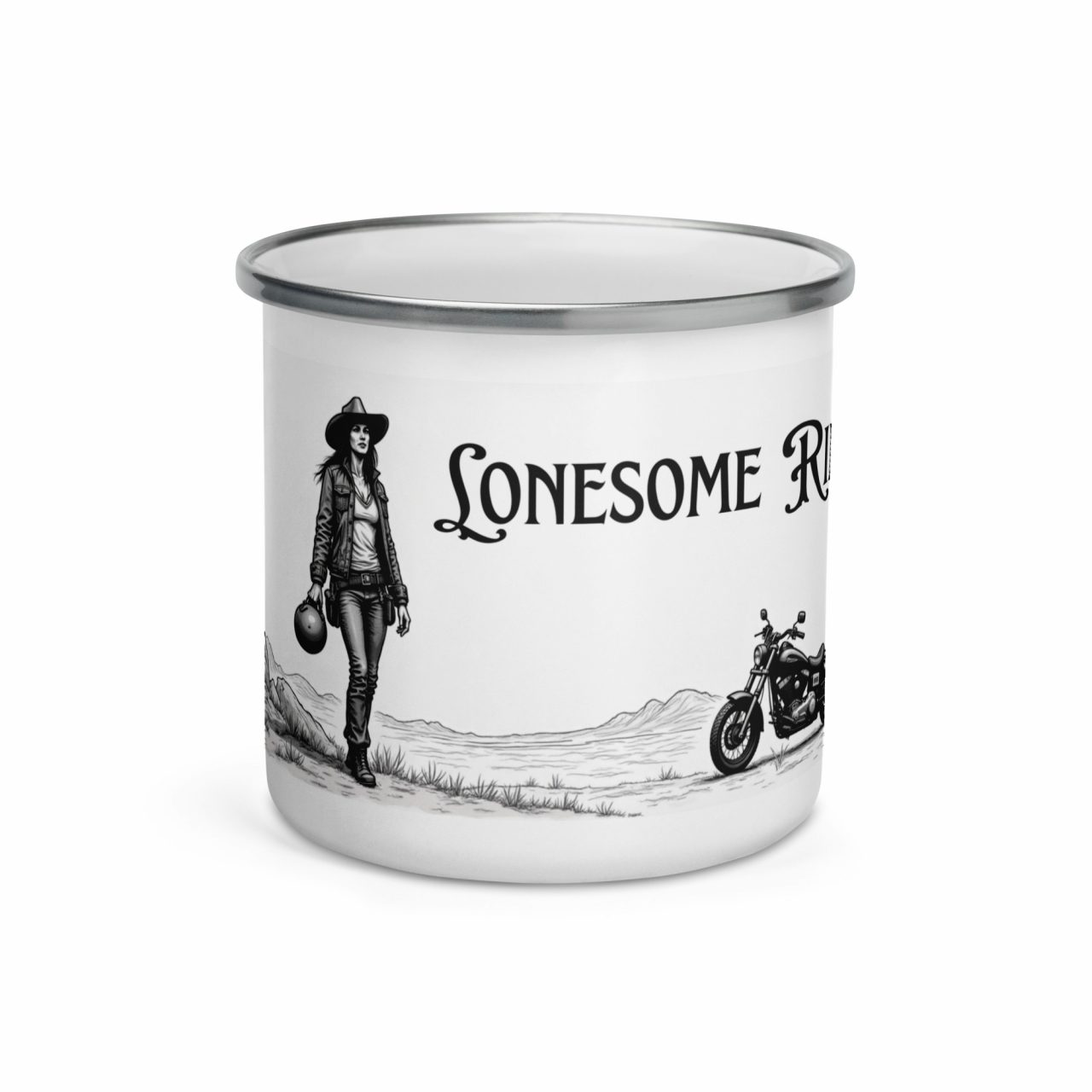Lonesome Rider Girl Emailletasse