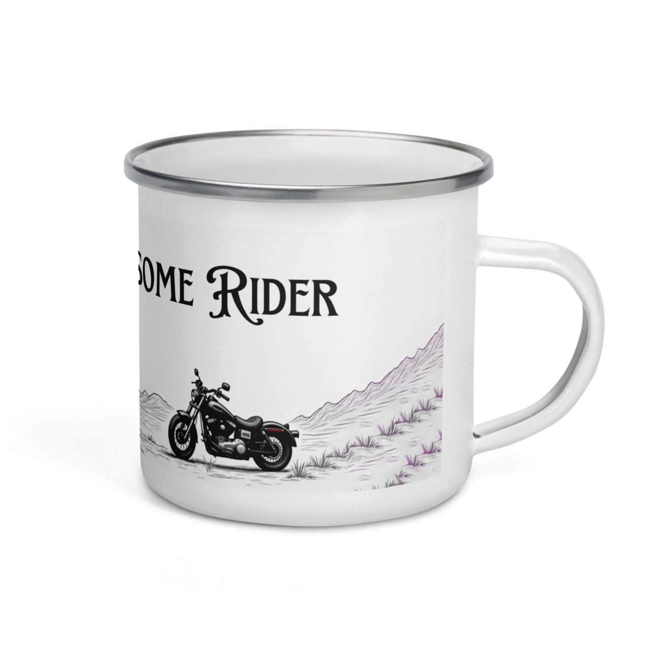 Lonesome Rider Girl Emailletasse – Bild 2