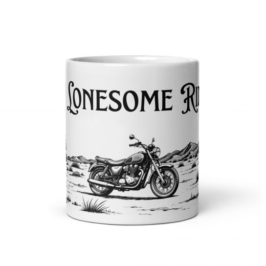 Lonesome Rider Weiße, glänzende Tasse