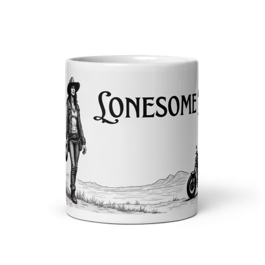 Lonesome Rider Girl Weiße, glänzende Tasse