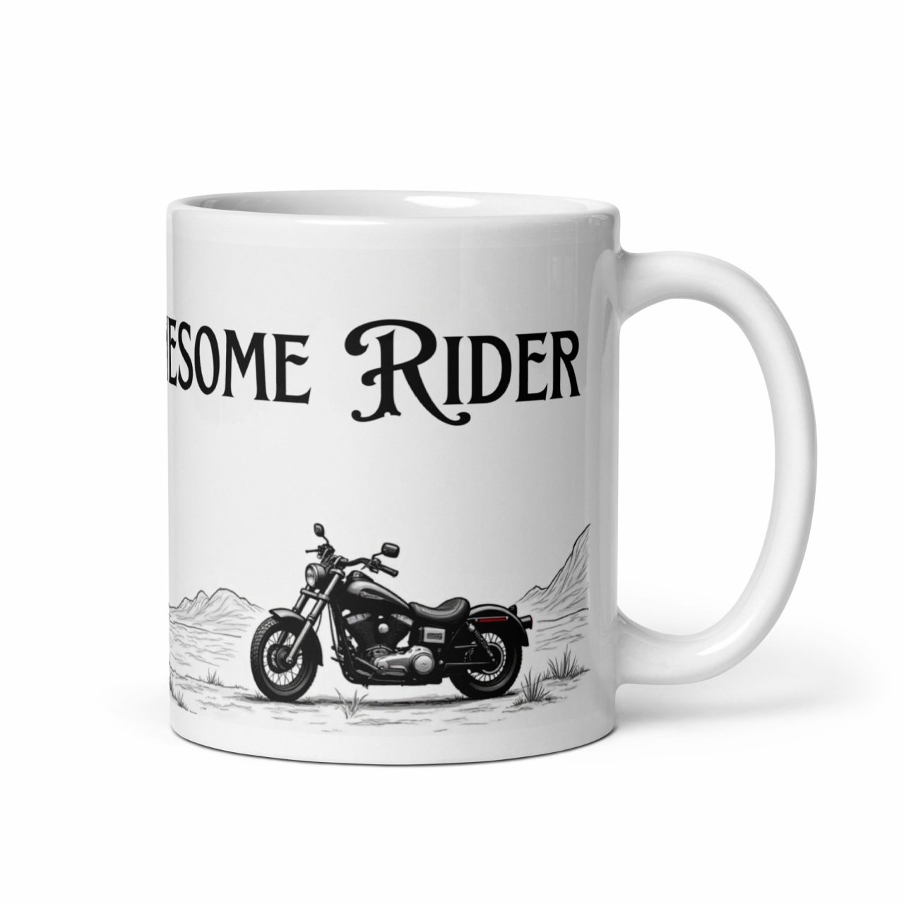 Lonesome Rider Girl Weiße, glänzende Tasse – Bild 2