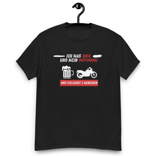 Ich mag Bier und mein Motorrad Chopper Klassisches Unisex T-Shirt