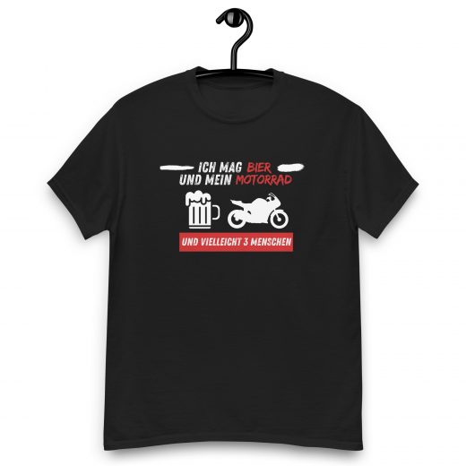 Ich mag Bier und mein Motorrad Sportbike Klassisches Unisex T-Shirt