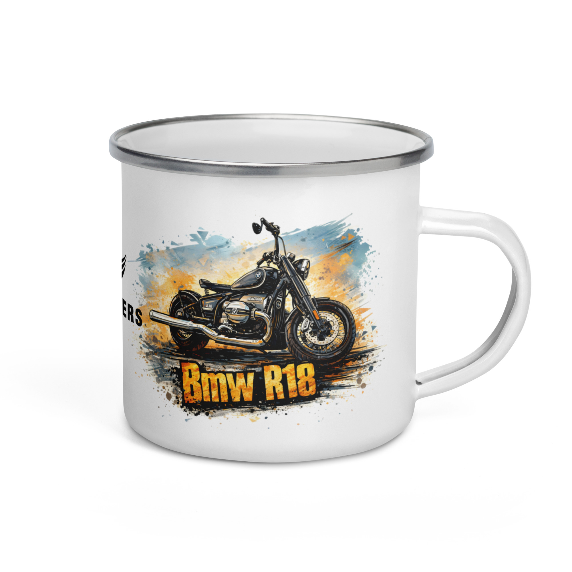 Alpine Riders Emaille-Tasse – Custom Bikes & Community Spirit – Bild 2