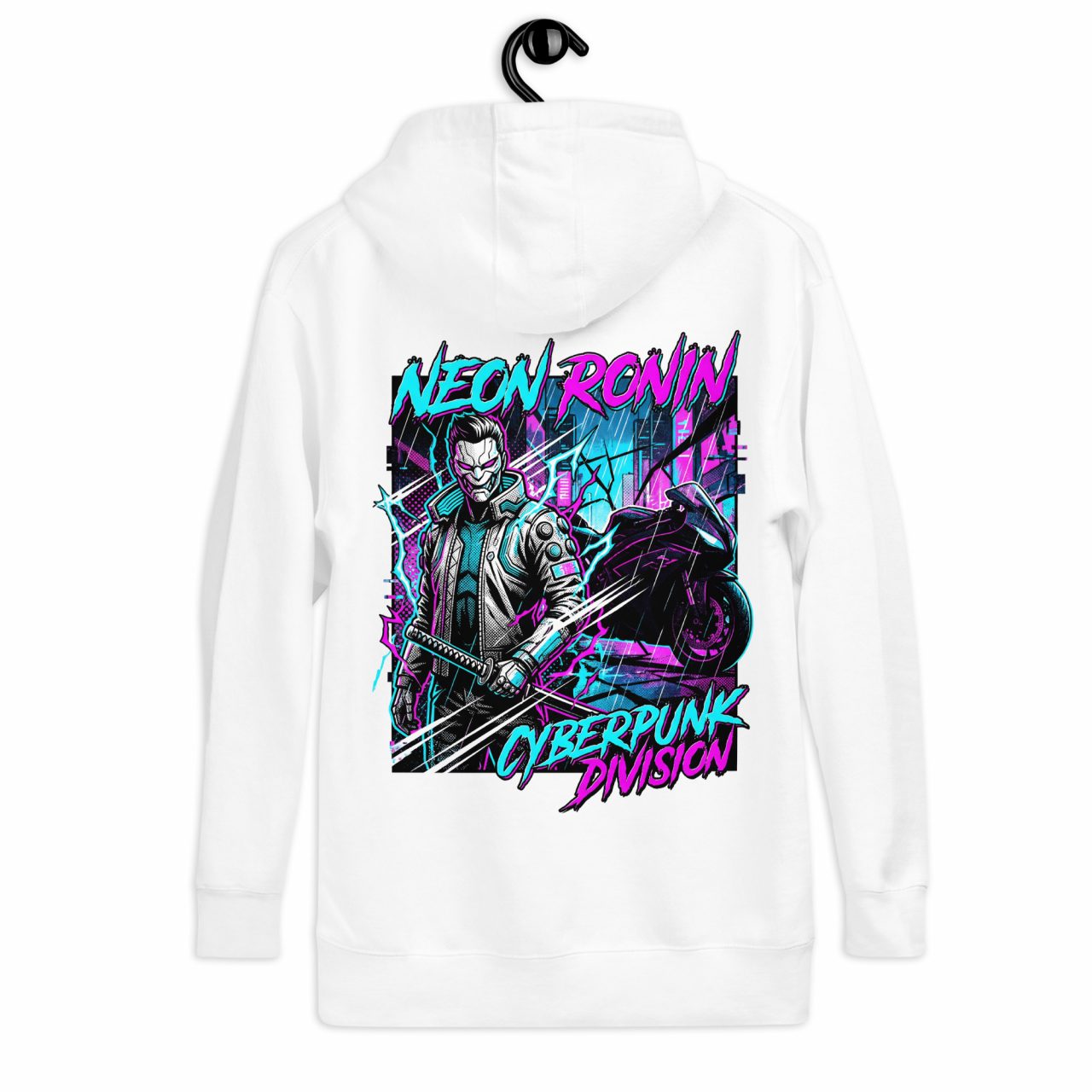 Hoodie „Neon Ronin – Cyberpunk Division“