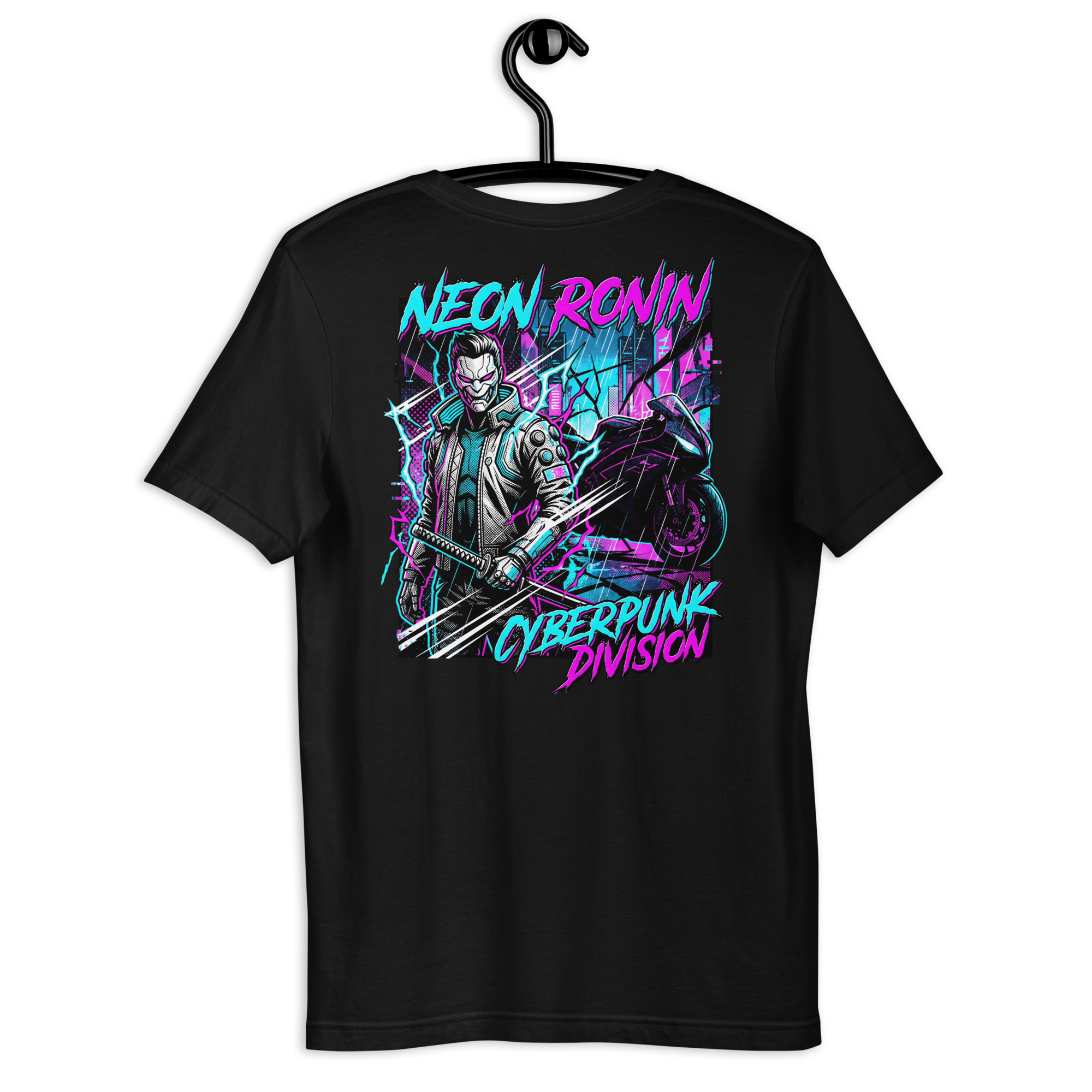 Neon Ronin Motorrad Unisex-T-Shirt – Bild 3