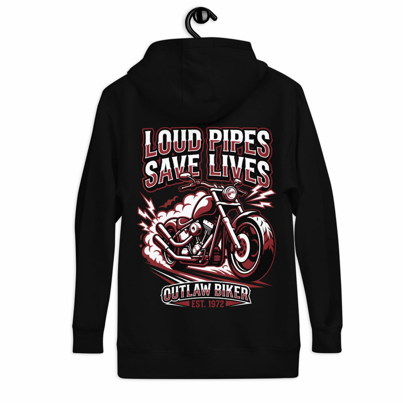 Biker Hoodie „Loud Pipes Save Lives – Outlaw Biker"