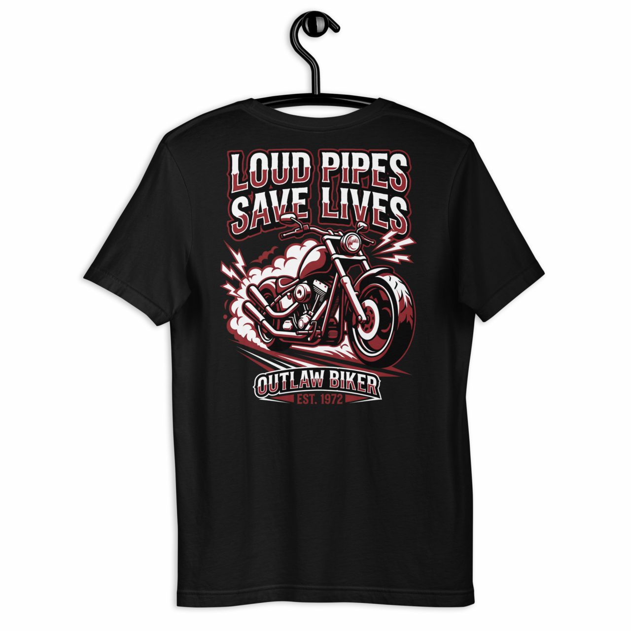 Biker T-Shirt „Loud Pipes Save Lives – Outlaw Biker“