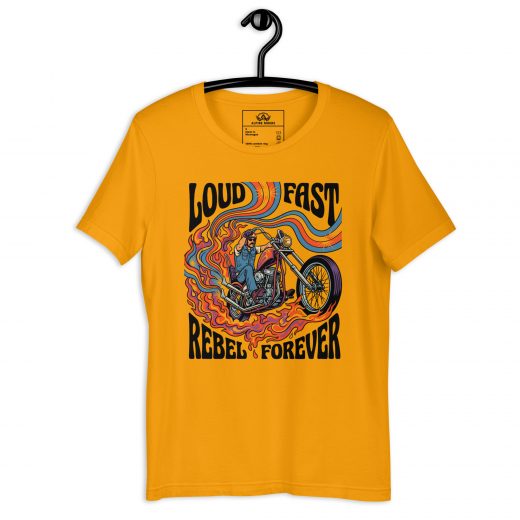 Biker T-Shirt „Loud Fast Rebel Forever“ – Großer Frontprint