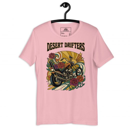 Biker T-Shirt „Desert Drifters“ – Retro Chopper & Floral Frontprint