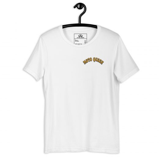 Biker T-Shirt „Moto Queen“ – Schriftzug vorne, großer Backprint im Retro Style